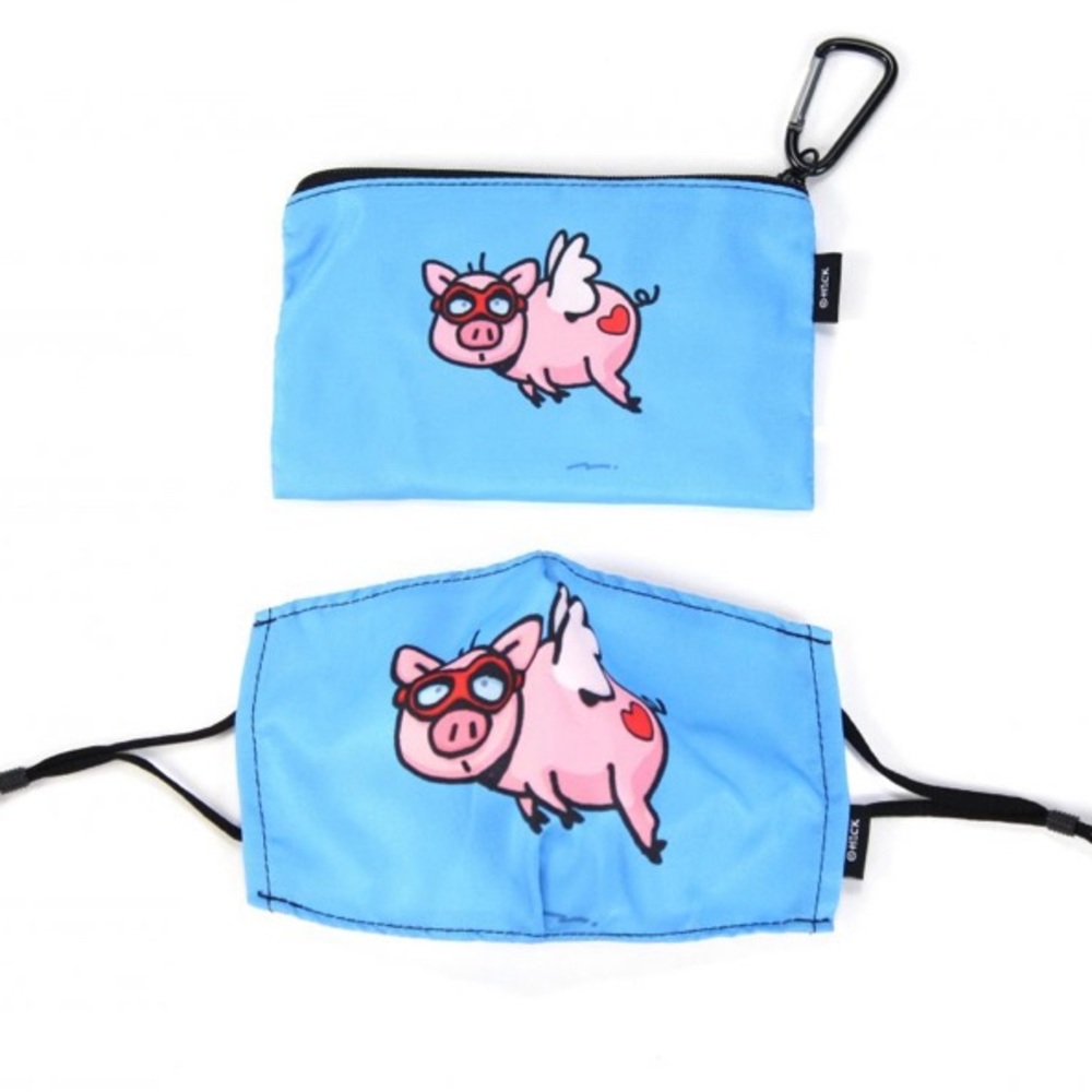 Ed Heck When Pigs Fly Face Mask w/matching case